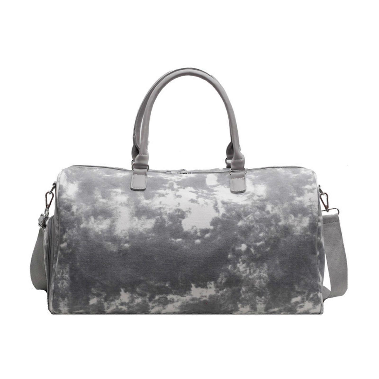 Lightweight Carry On Travel Bags Waterproof Gym Bag with Shoe Compartment Design For Toiletries Clothes Accessories  Gray