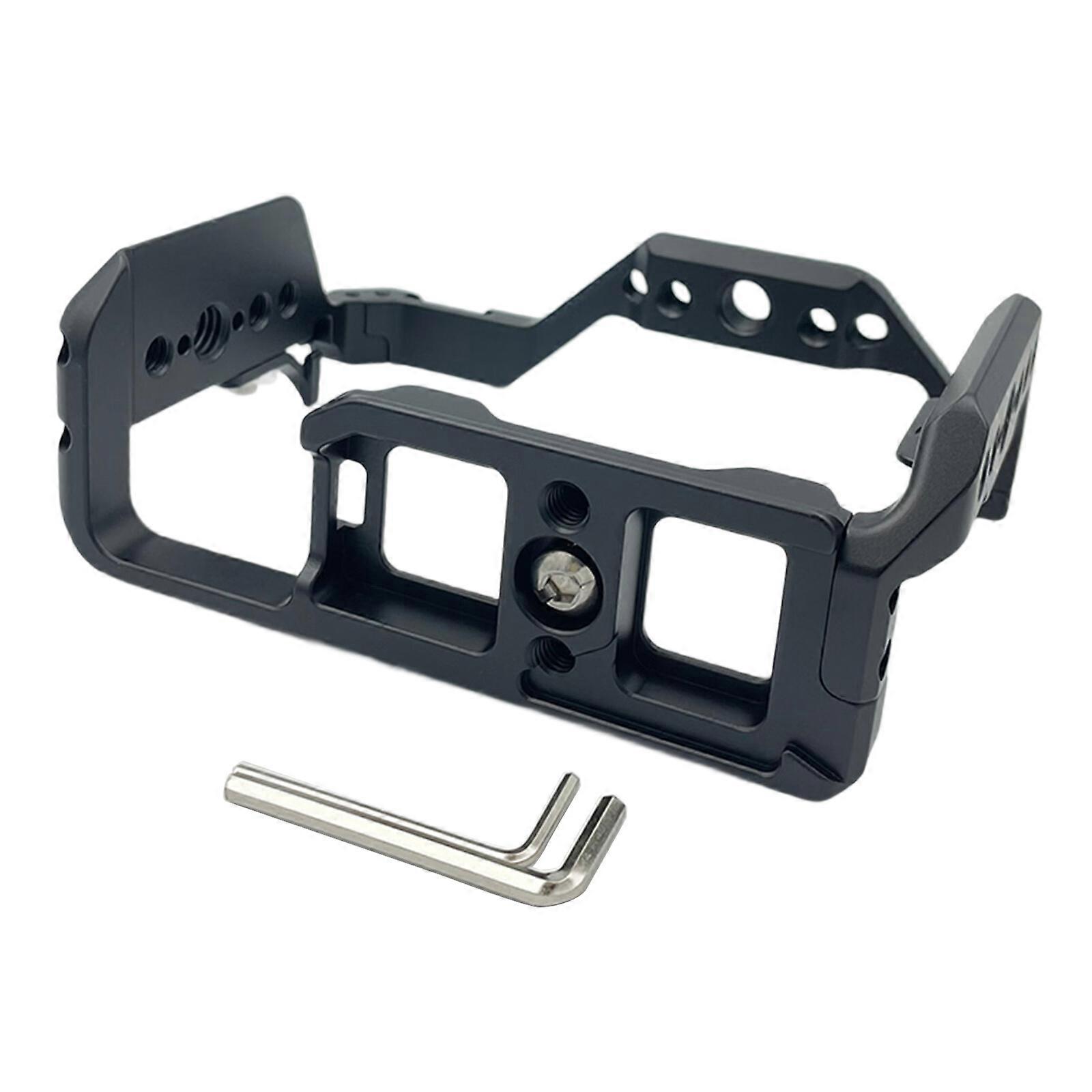 Streamlined Camera Cage Builts In 1/4" 20 Threads Holes Cold Shoe Mount for ZV-E10 II Attachment Multicolor