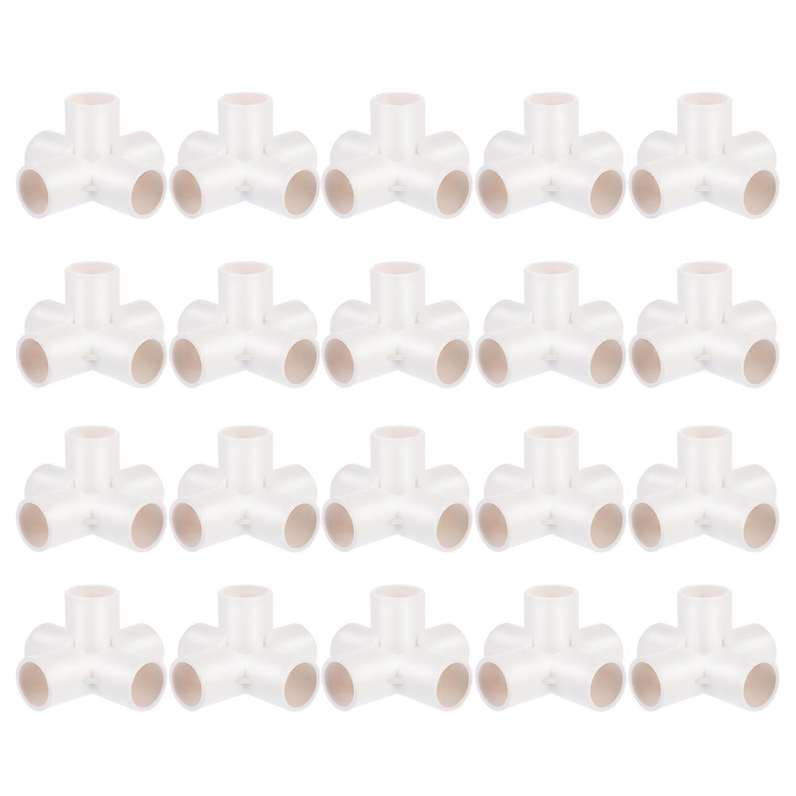 20 Pcs White PVC Hose Connectors for Water Pipe Extensions and Repairs – Suitable for Laboratory and Chemical Applications