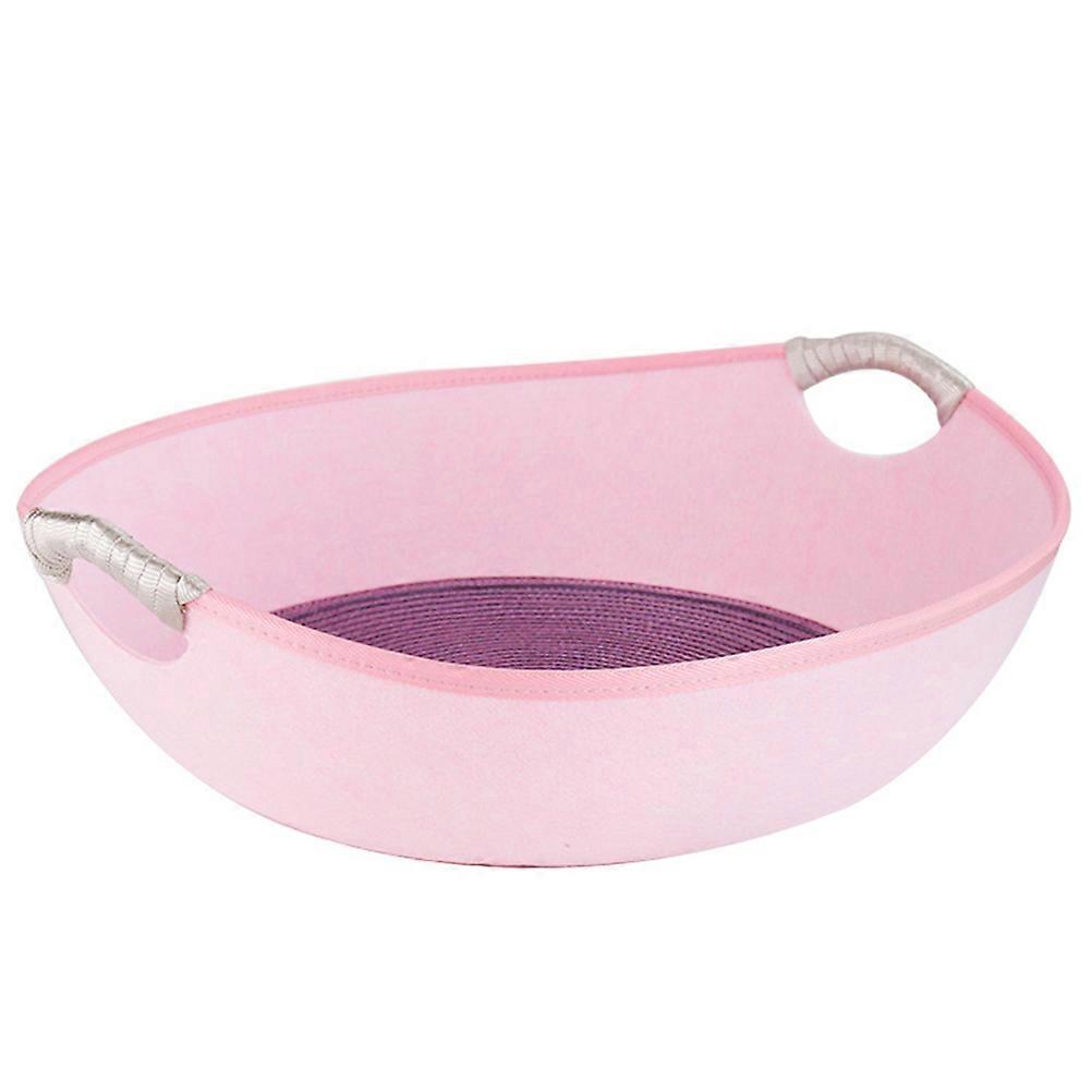 Luxurious Cat Nest Pet Bed Felt Fabric Pink Color Kitten Rest Indoor Use 1Set