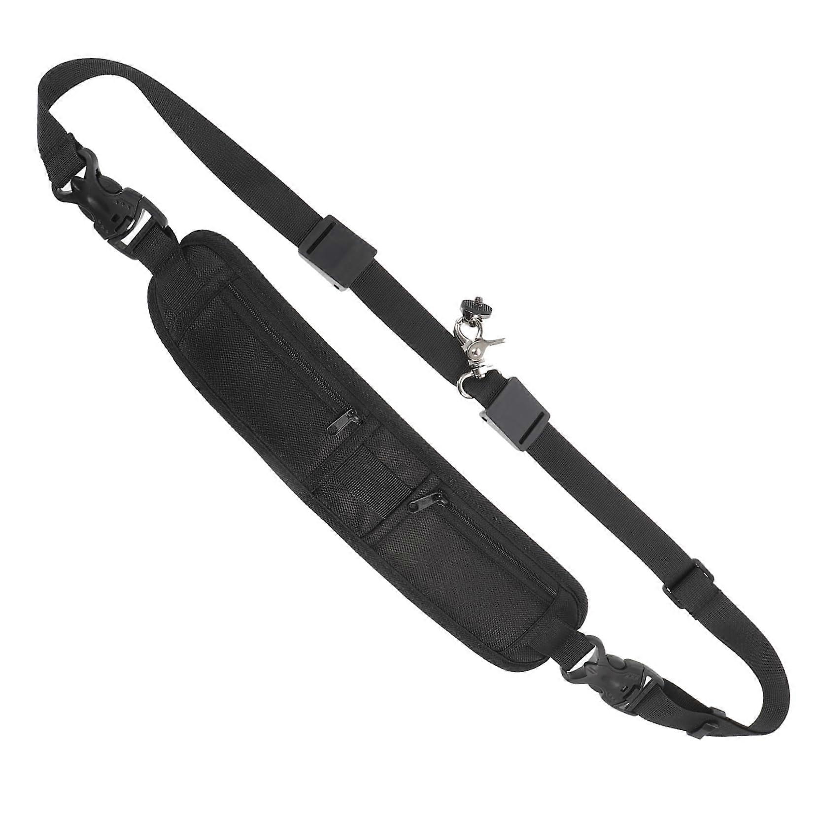 Adjustable Nylon Camera Strap With Small Pockets, Comfortable For Long Photography Sessions