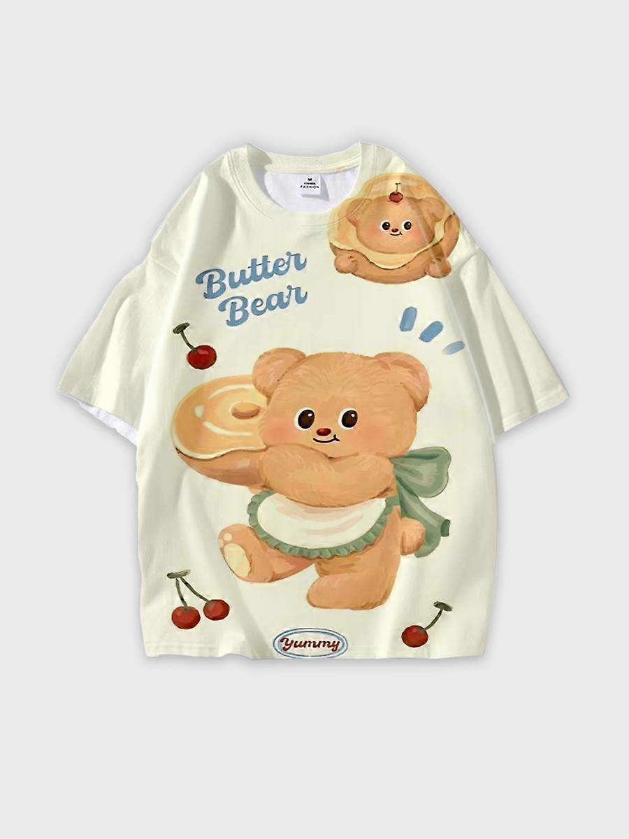 T-shirt round neck Pattern loose short sleeve B895