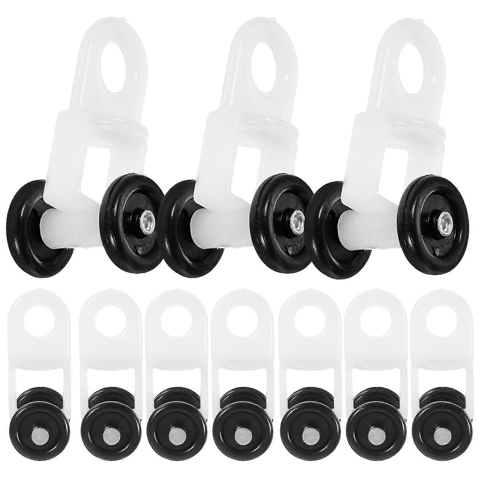20pcs Ceiling Curtain Track Pulleys Curtain Track Rollers Drapery Rail Sliding Glider for Windows