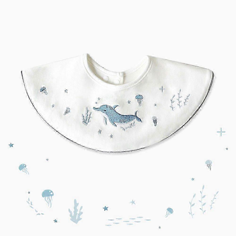 Bib 360 Degree Rotatable Bib Children's Bib with Embroidery Design and Soft Fabric