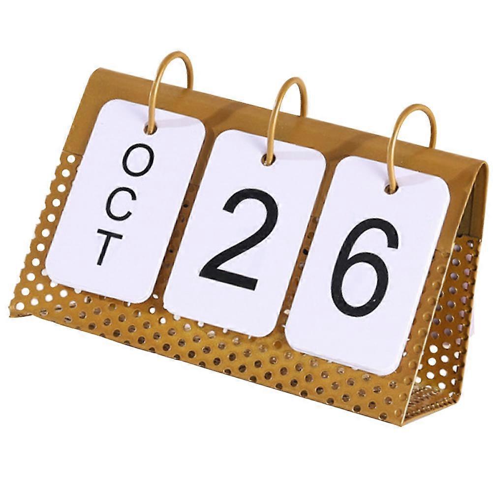 Home Decor Home Decor Office Decor Perpetual Calendar Metal Desk Calendar 2024 Standing Calendar Tabletop Ornament Monthly Planner For Home Office