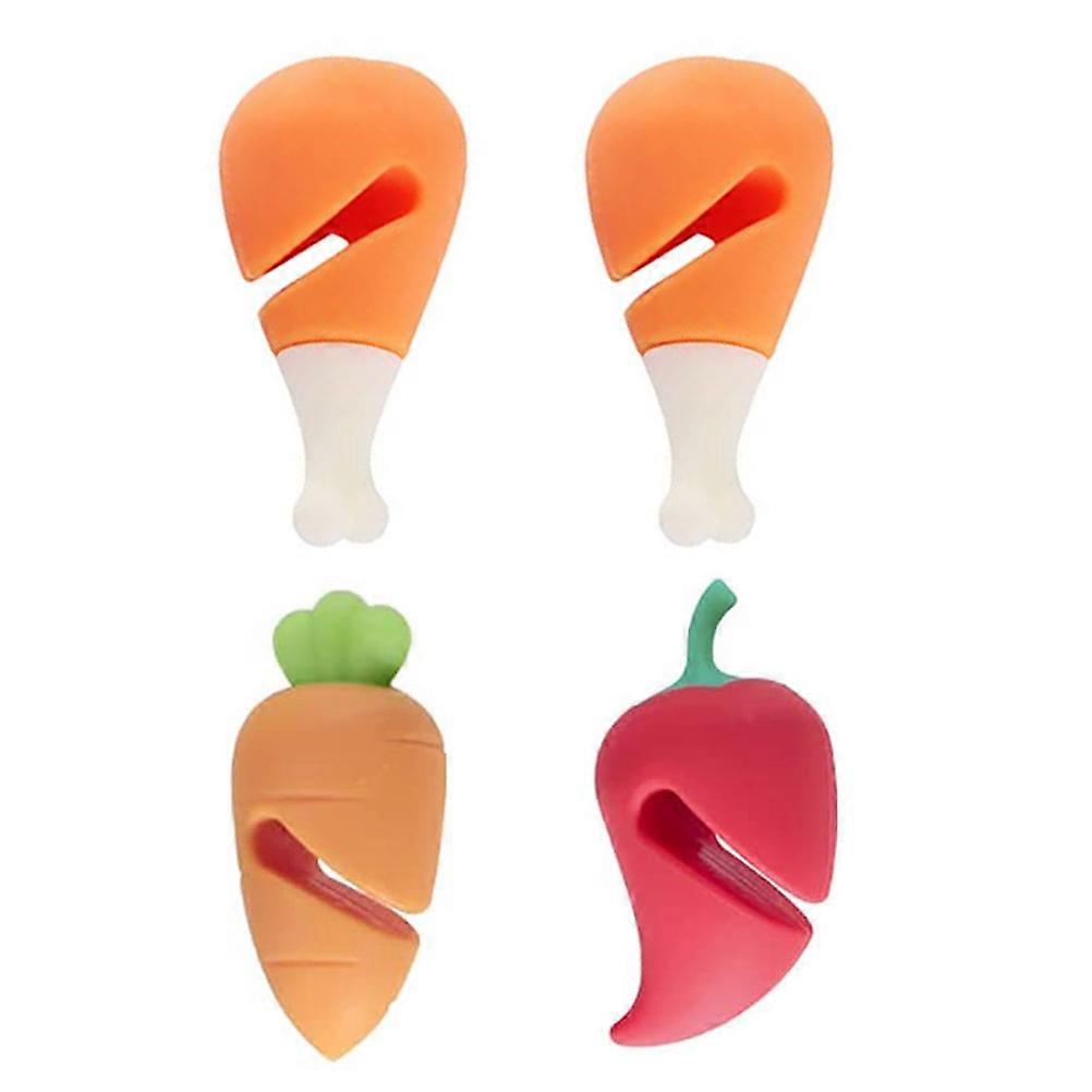 Silicone Lid Lift Overflow Preventer 4Pcs Carrot Shape Creativity Kitchen Tool Assorted Color Cooking Steam Release Prevention