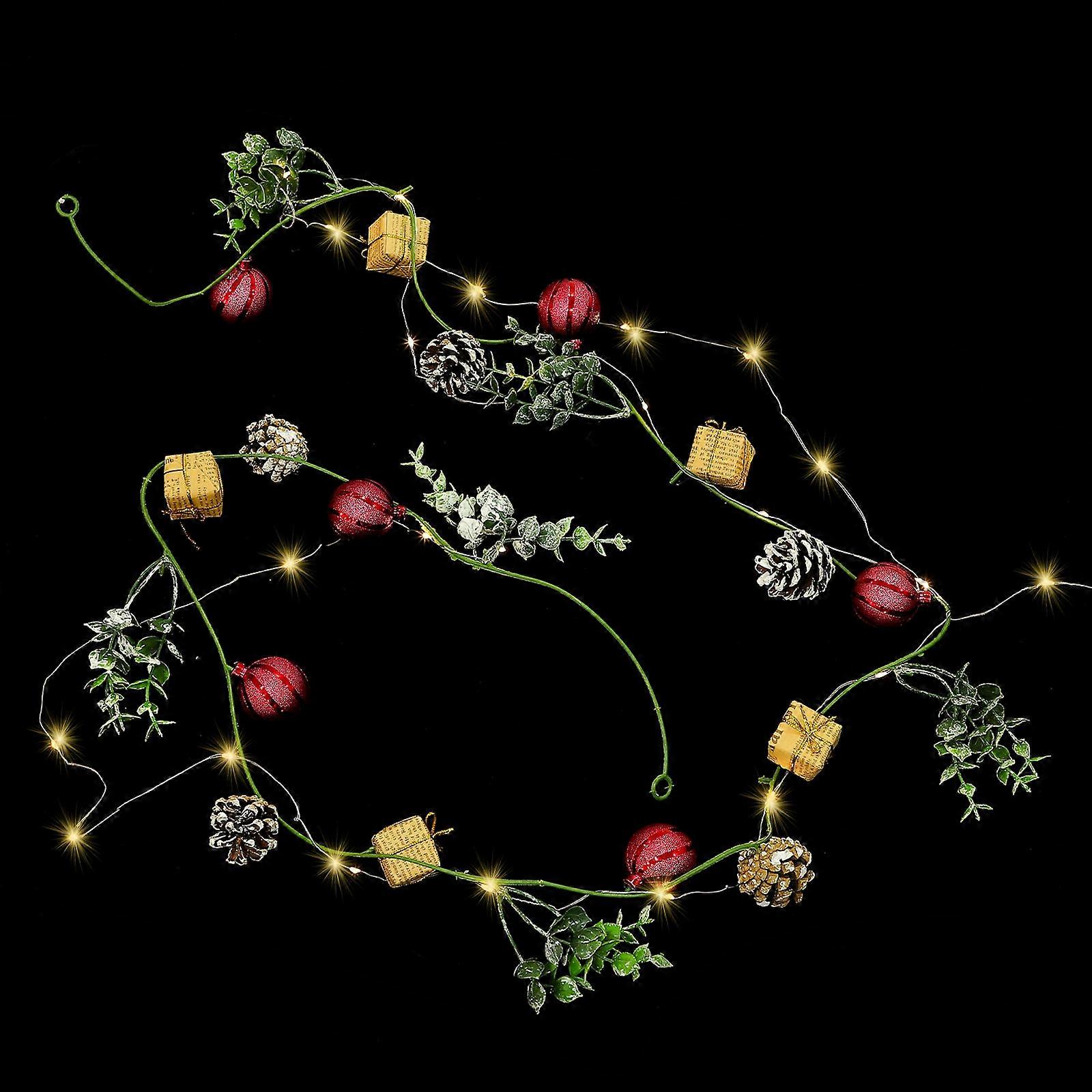 Festive LED String Lights Christmas Decorations Indoor Decor Red Always On Mode 1Set