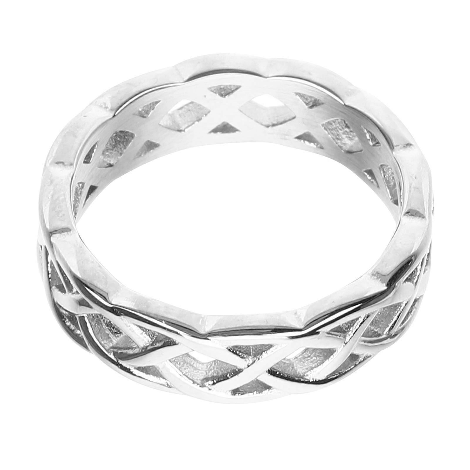 Stainless Steel Wide Knot Ring for Men Silver Durable Decorative Design 70x5mm