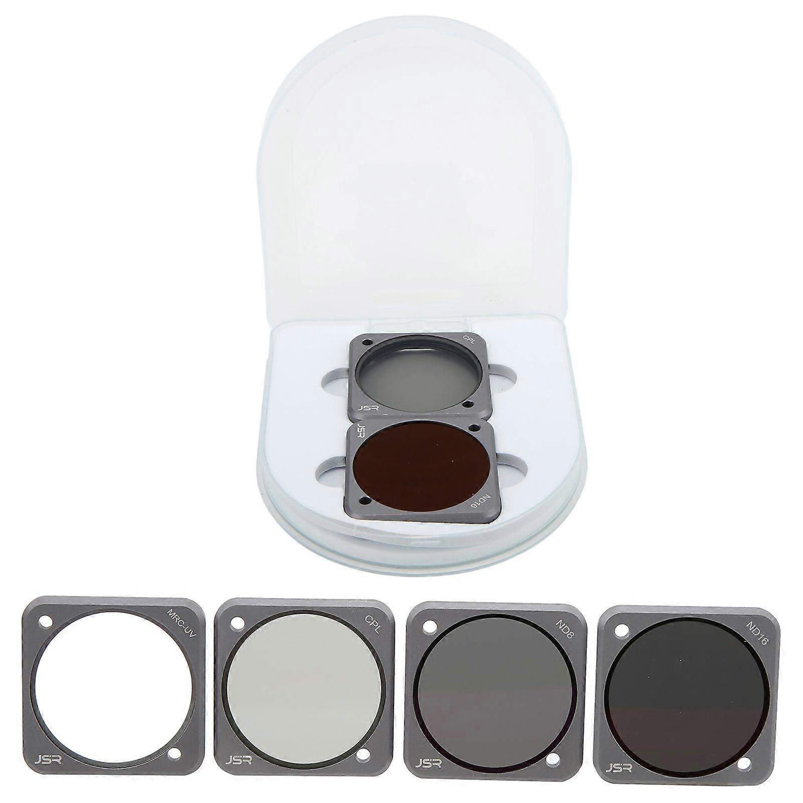 Junestar Action Camera Filters 4 in 1 Filter Kit UV CPL ND8 ND16 for DJI Action2 Motion Camera