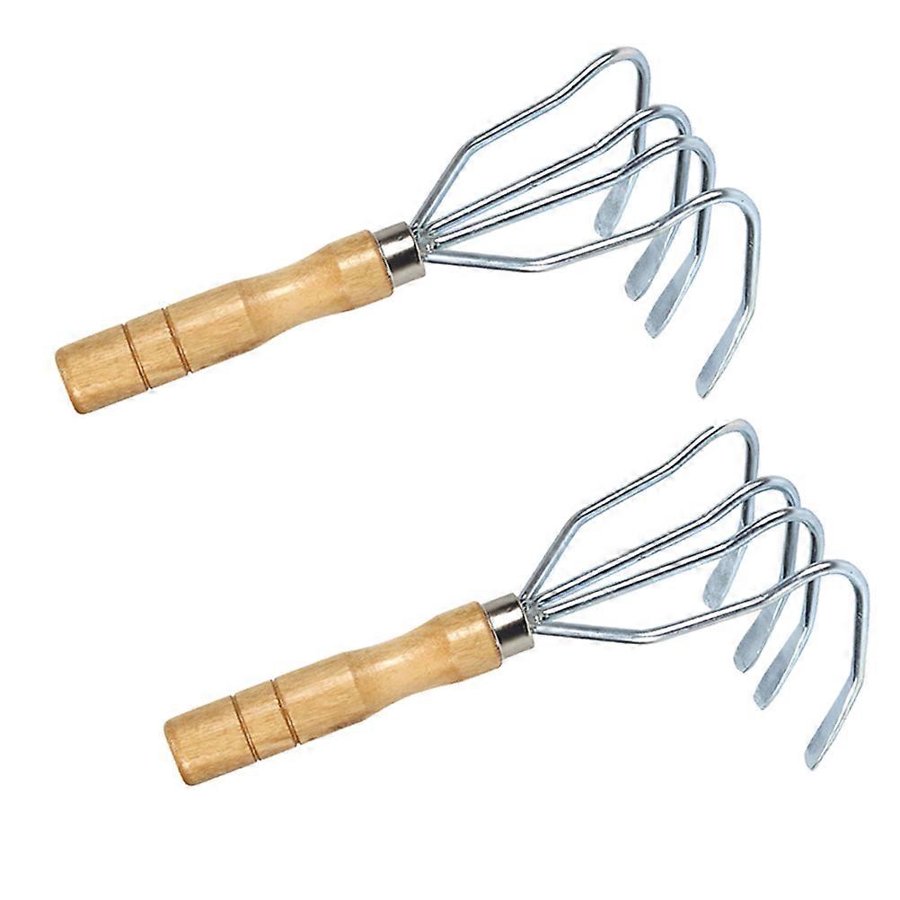 Claw Rake Handheld Rake Clamming Tool Beach Seafood Digging Clams Silver 27.50X12.00X10.00CM Comfortable Handle Design 2Pcs