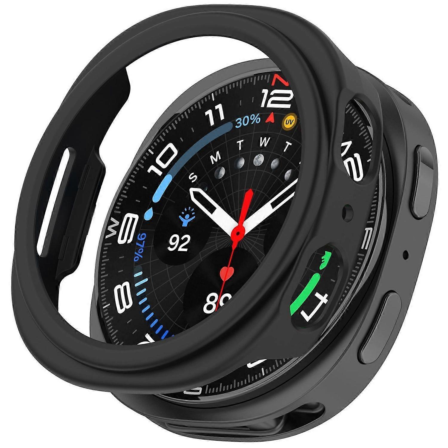适用于三星 Galaxy Watch 8 44 毫米设计塑料保护壳黑色