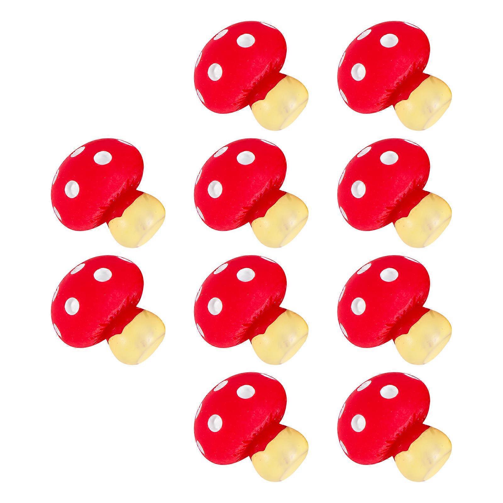10pcs Mini Mushroom Adornment Cartoon Mushroom Decor Small Mushroom Adornment