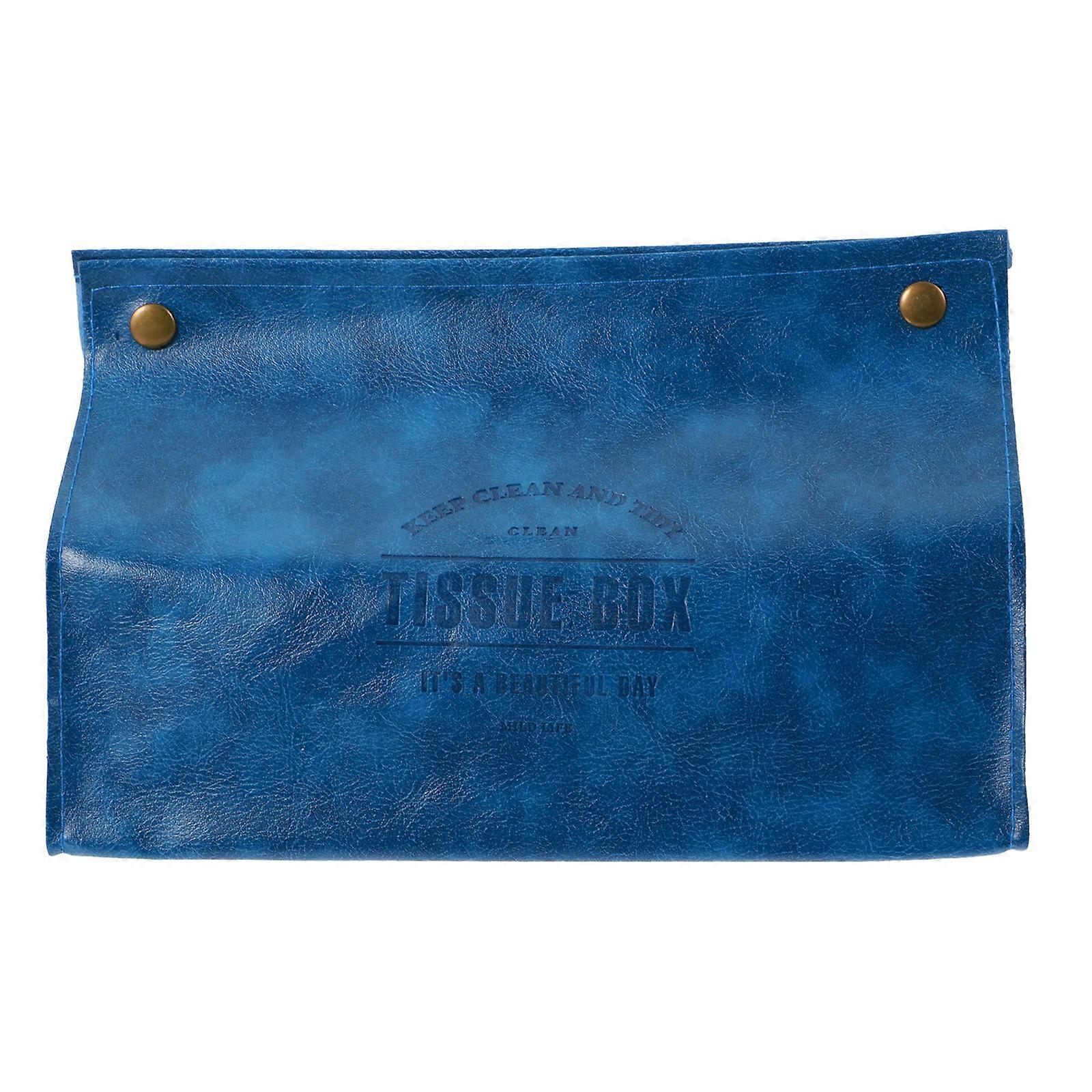 Blue Tissue Box for Home Use Practical Storage Container with Quality