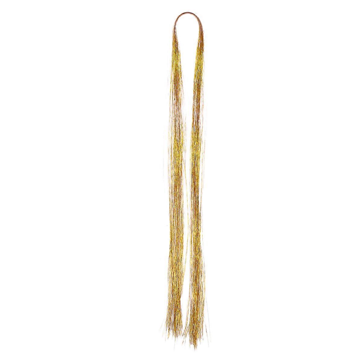 Golden Tinsel Hair Extensions for Durable Use Perfect for Hair Highlights and Special Occasions 10