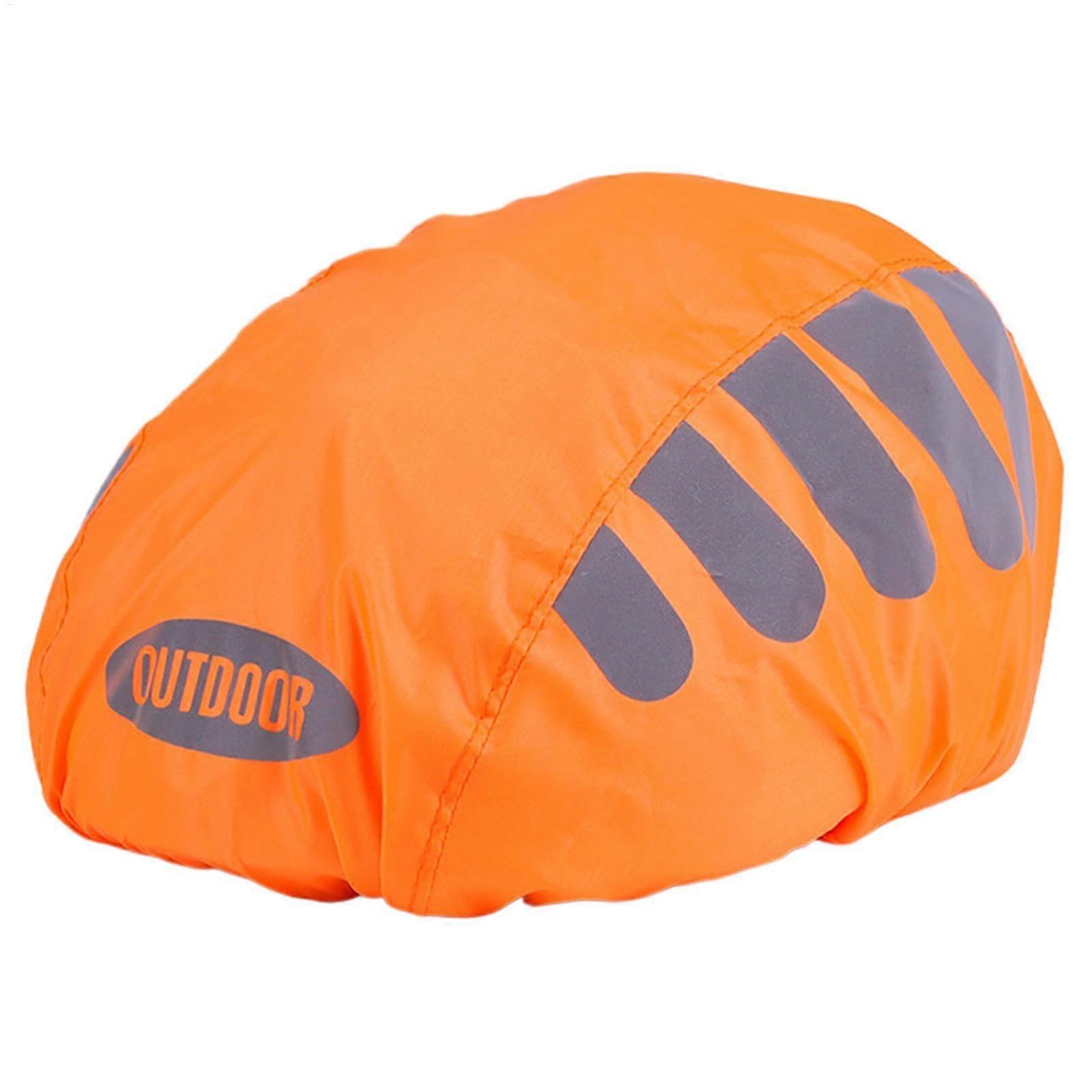 Protective Helmet Covers for Cyclists - Waterproof Reflective Orange Headwear, Multipurpose Portable Gear for Riders