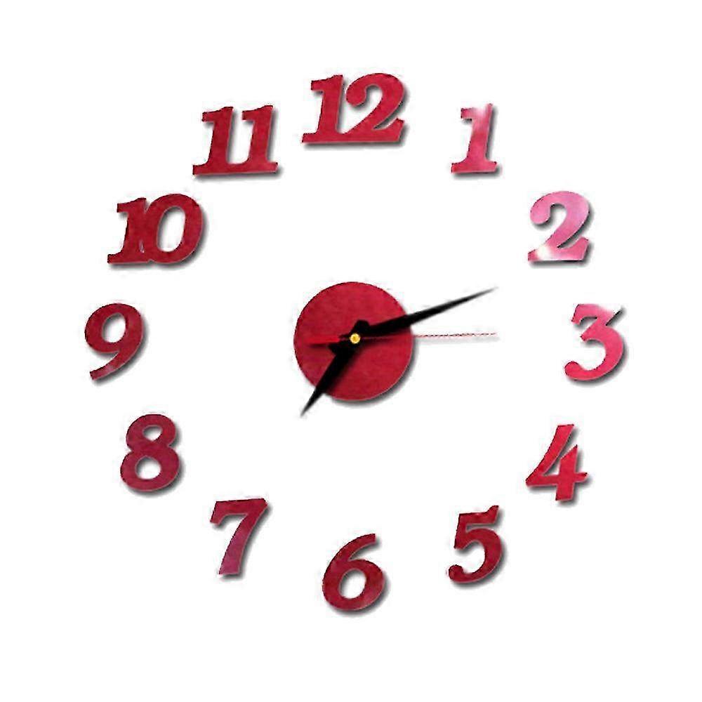 Modern 3D Frameless DIY Wall Clock with Mirror Finish - Stylish Digital Sticker Design for Home Decor