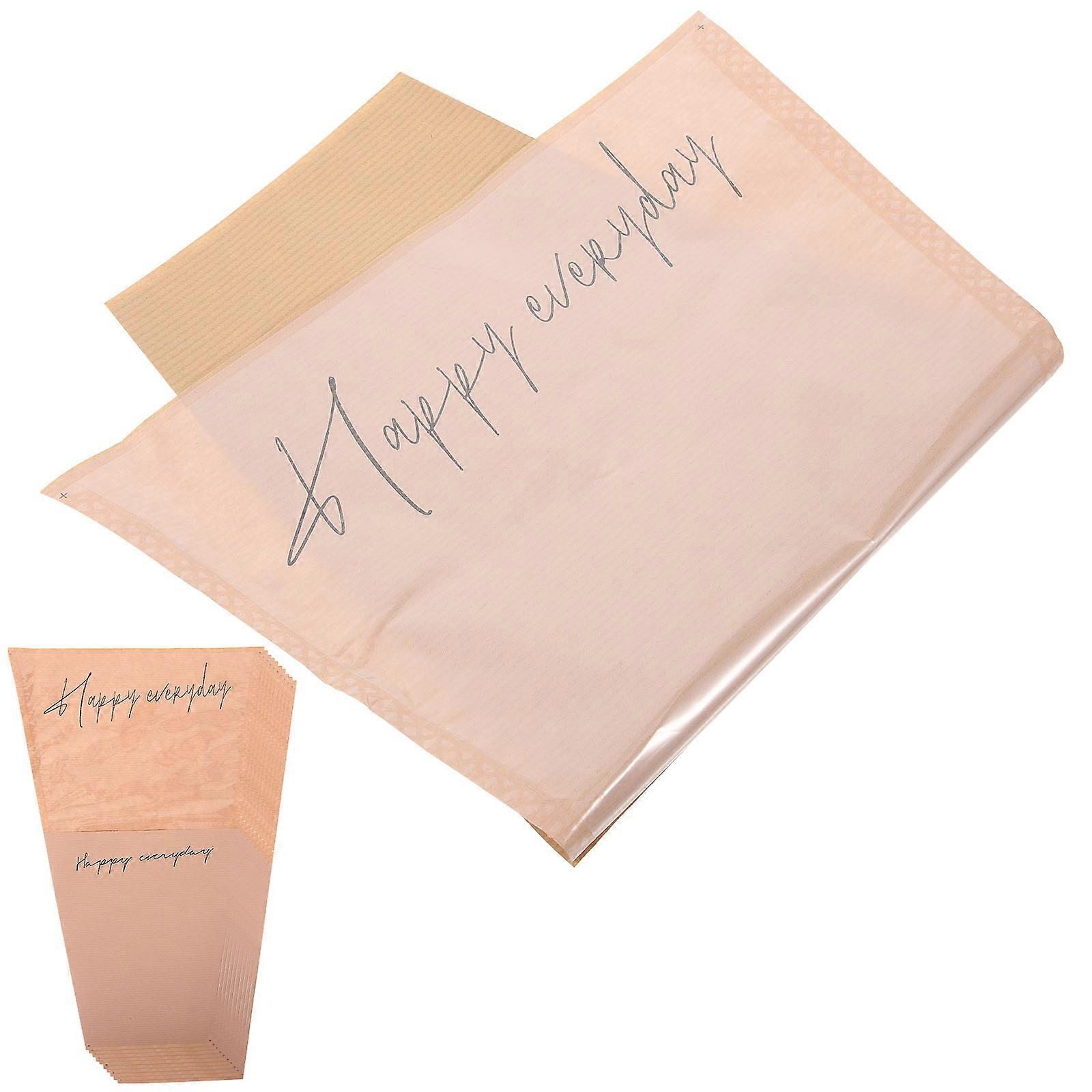 Flower Wrapping Bags for Decor Pink Paper Plastic 20pcs Suitable for Various Flowers and Occasions
