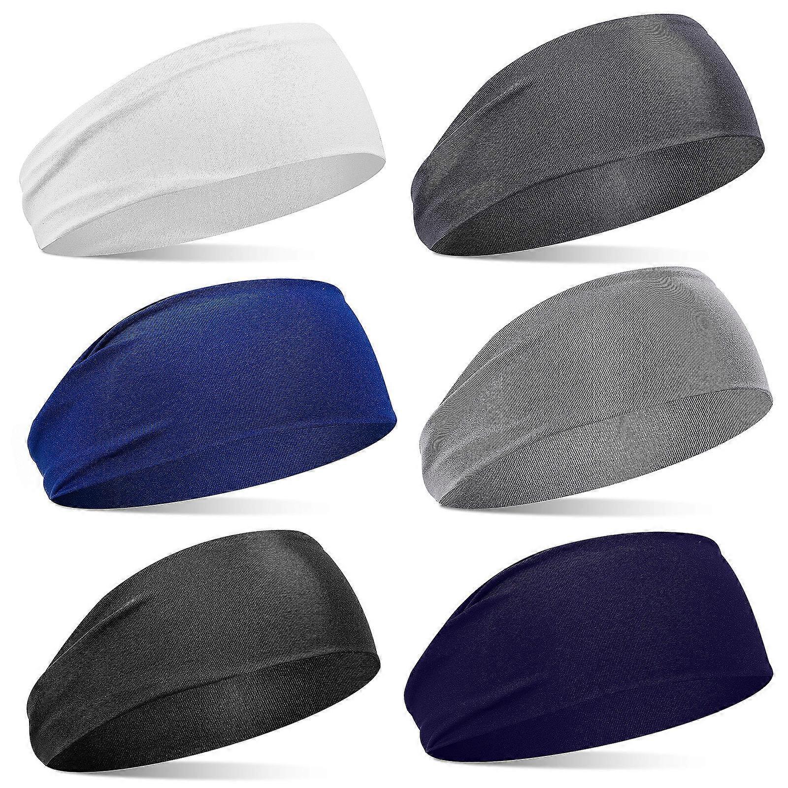 6pcs Stretchy Moisture Wicking Sports Headbands for Boys – Comfortable Elastic Sweatbands for Running, Soccer, Basketball
