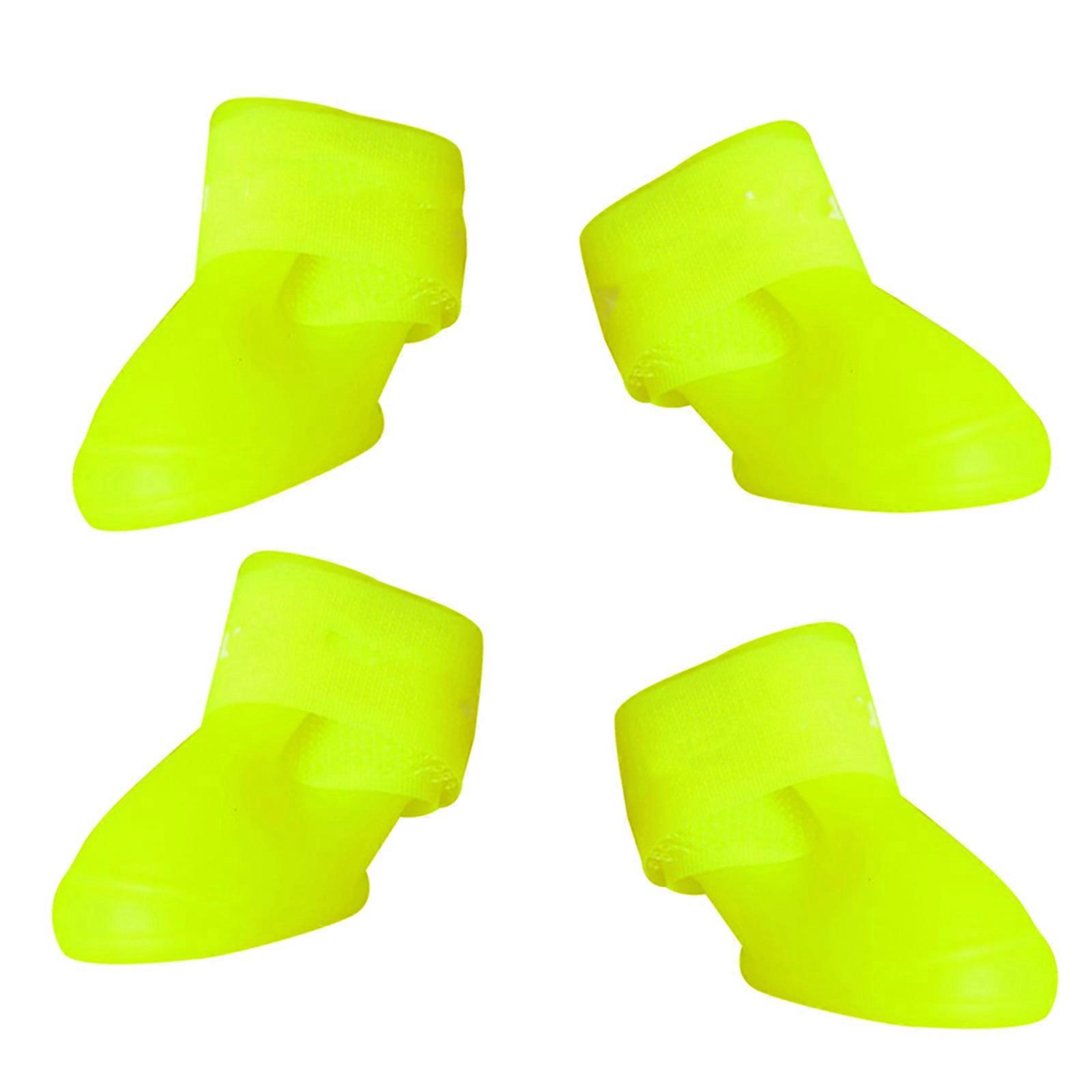 Bottes de neige imperméables pour chiens taille jaune idéal pour les endroits humides et boueux 1 ensemble