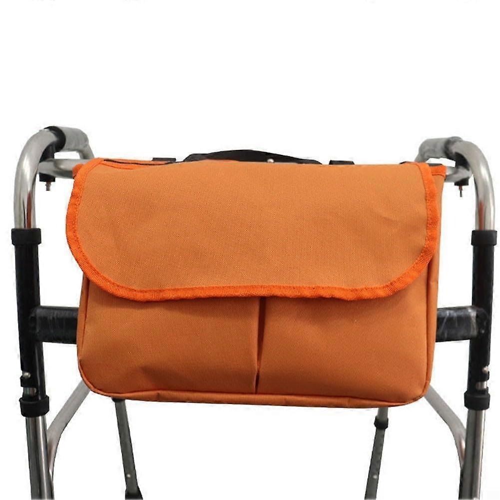 Walker Bag Organizer 600D Lightweight Storage Tote for Mobility Aid and Rollator (Orange)