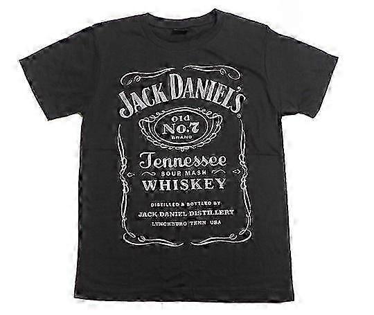 Daniels Whiskey Oud Zwart Print T-Shirt