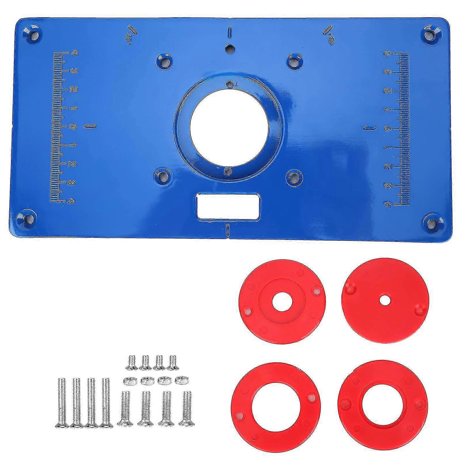 Multifunction Aluminum Router Table Insert Plate with Flip Plate for Woodworking Trimming Machine - Precision Cutting Tool