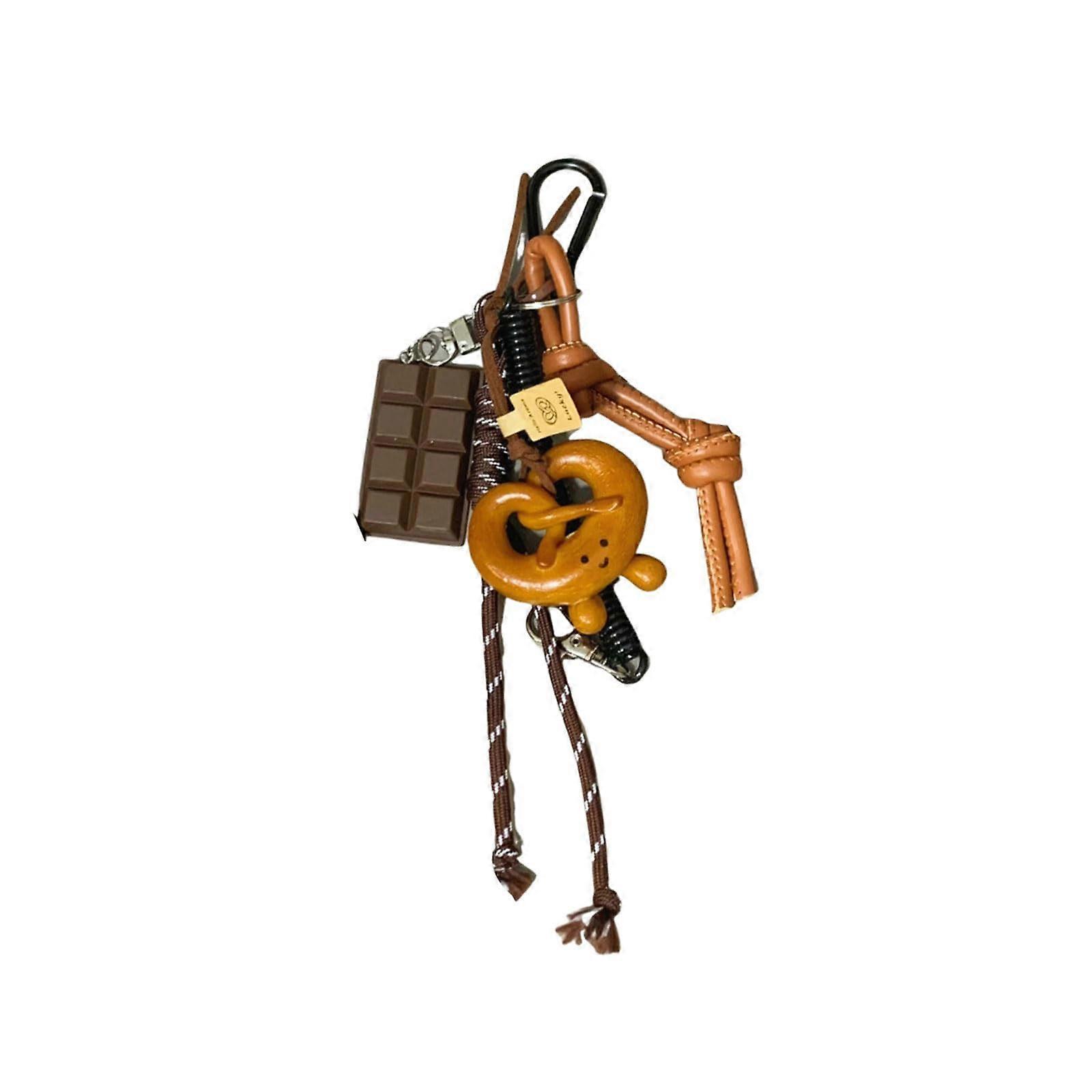 Innovative bagel chocolate design, rope keychain, bag accessories, pendant