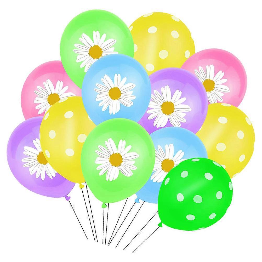 Daisy Pattern Balloon Latex for Party Decor 62Pcs Set with Multi Colors