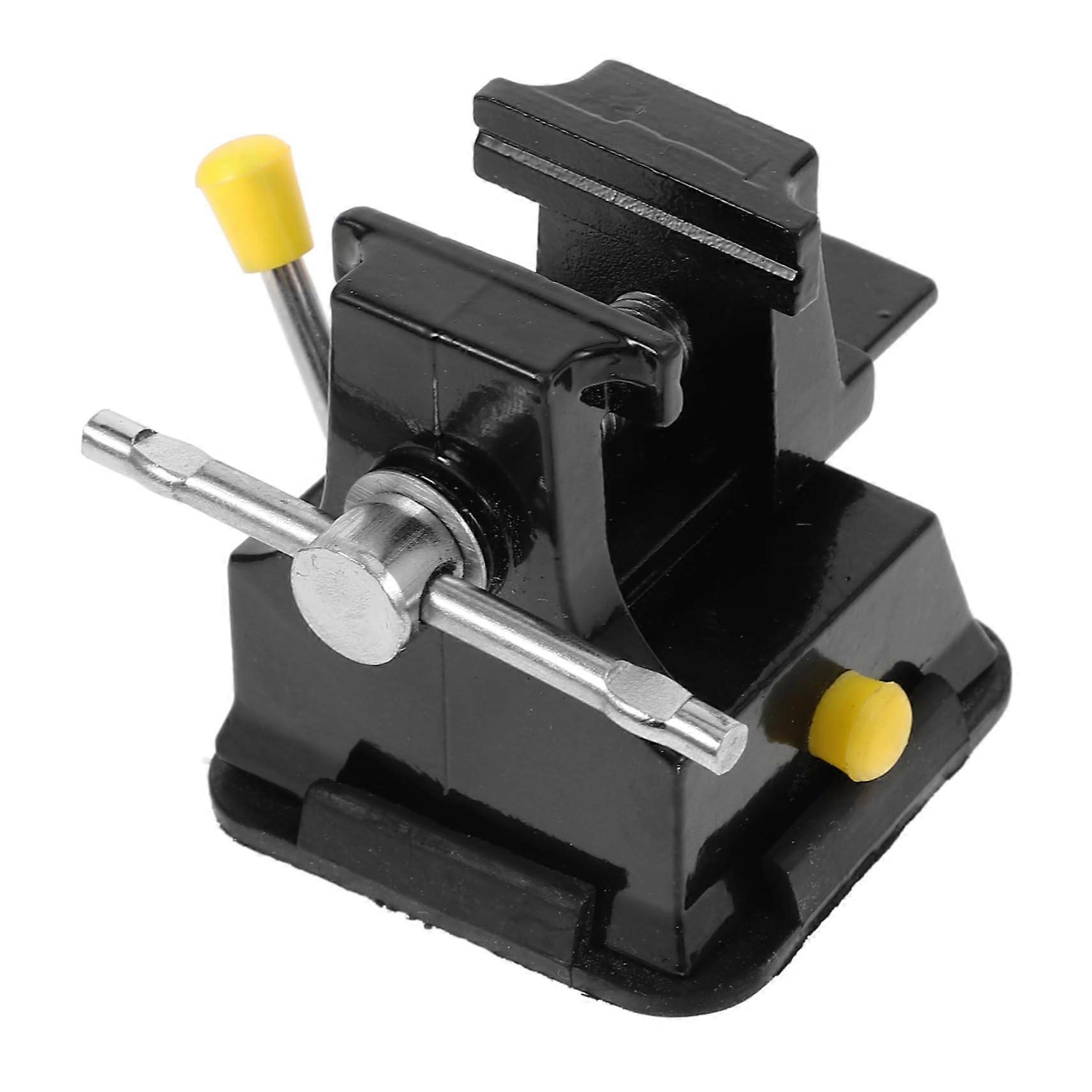 Mini table vice made of metal, compact and portable, with suction cup, press clamp for fine processing, engraving, and polishing.