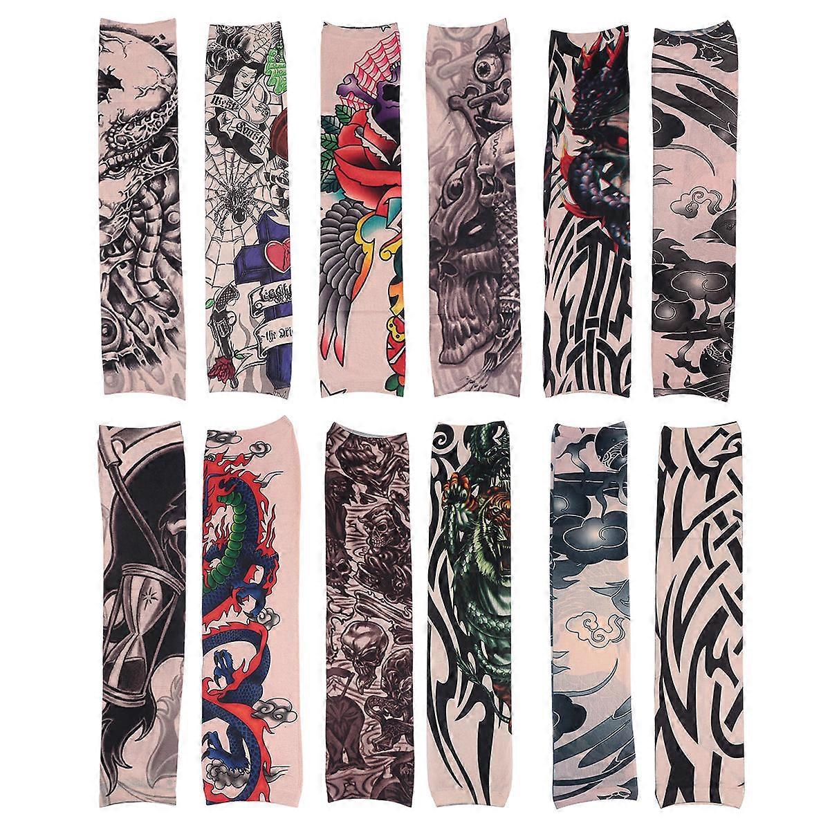 Running Arm Sleeves 12Set Breathable Assorted Color Sun Protection Cosplay 33x8cm