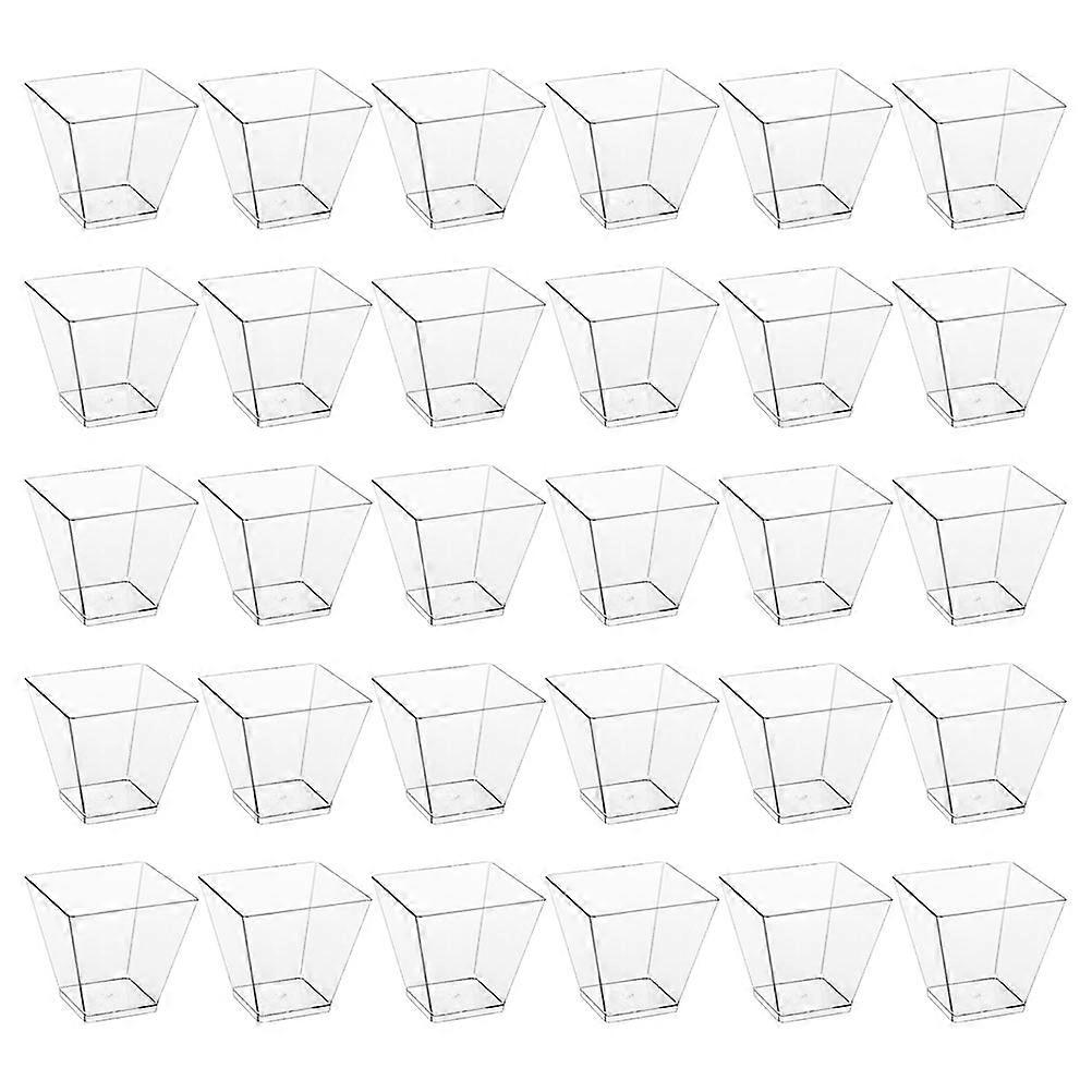 100Pcs Clear Trapezoid Dessert Cups Portable Appetizer Cups