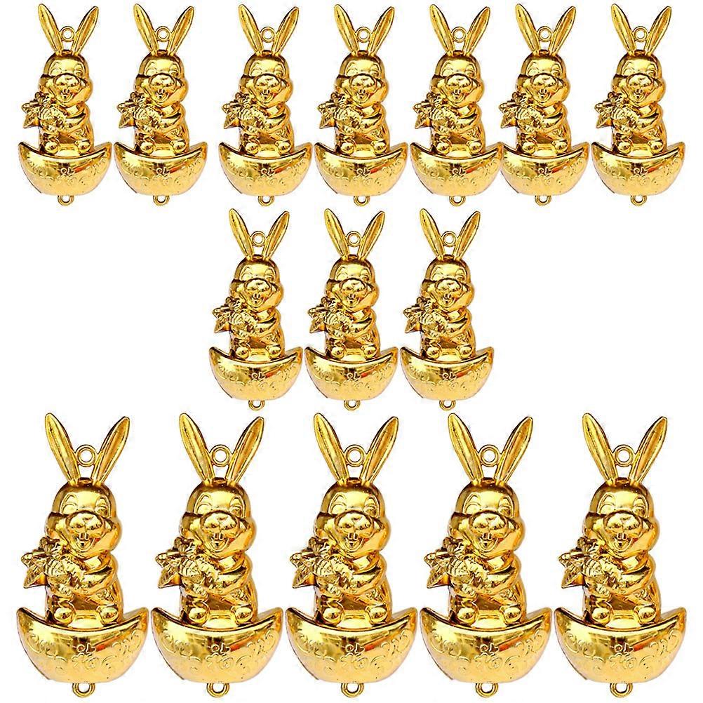 Spring Festival Decoration 15Pcs Golden Bunny Pendant Accessories For Creating A Festive Atmosphere In Your Home
