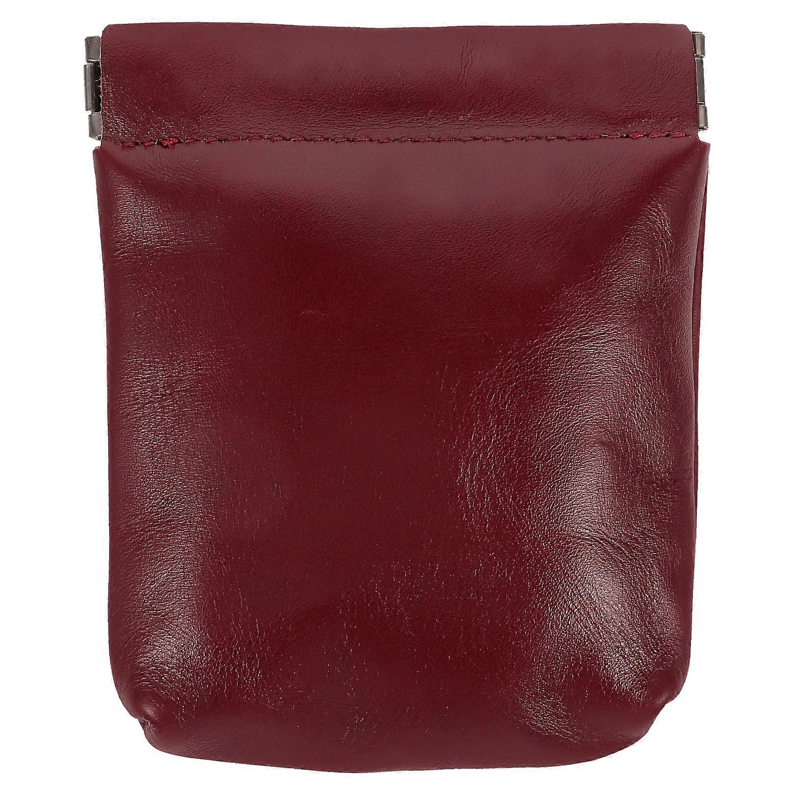 Rectangular Earphone Storage Bag With Cord Management For Outdoor Travel Dark Red 1Set