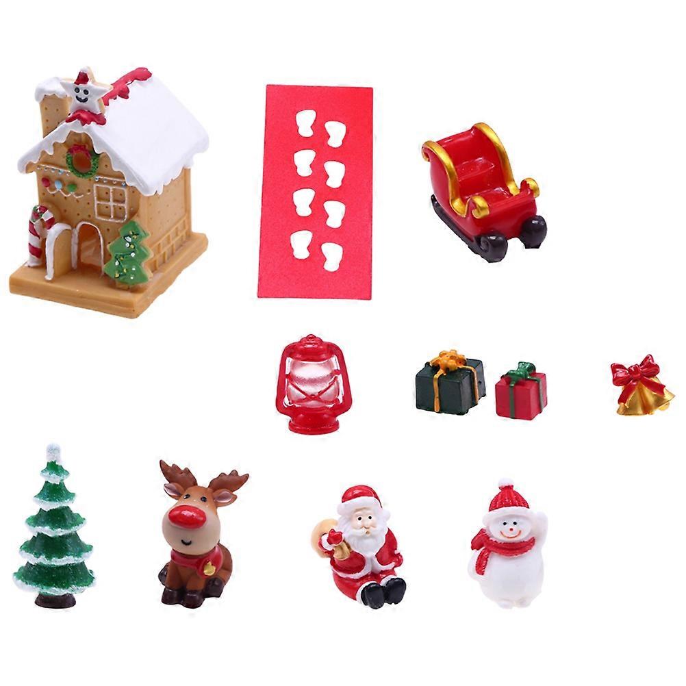Mini Snowman House Resin Decoration For Gift Recipients 9X6.5X5.5CM Rustic Style 1 Set