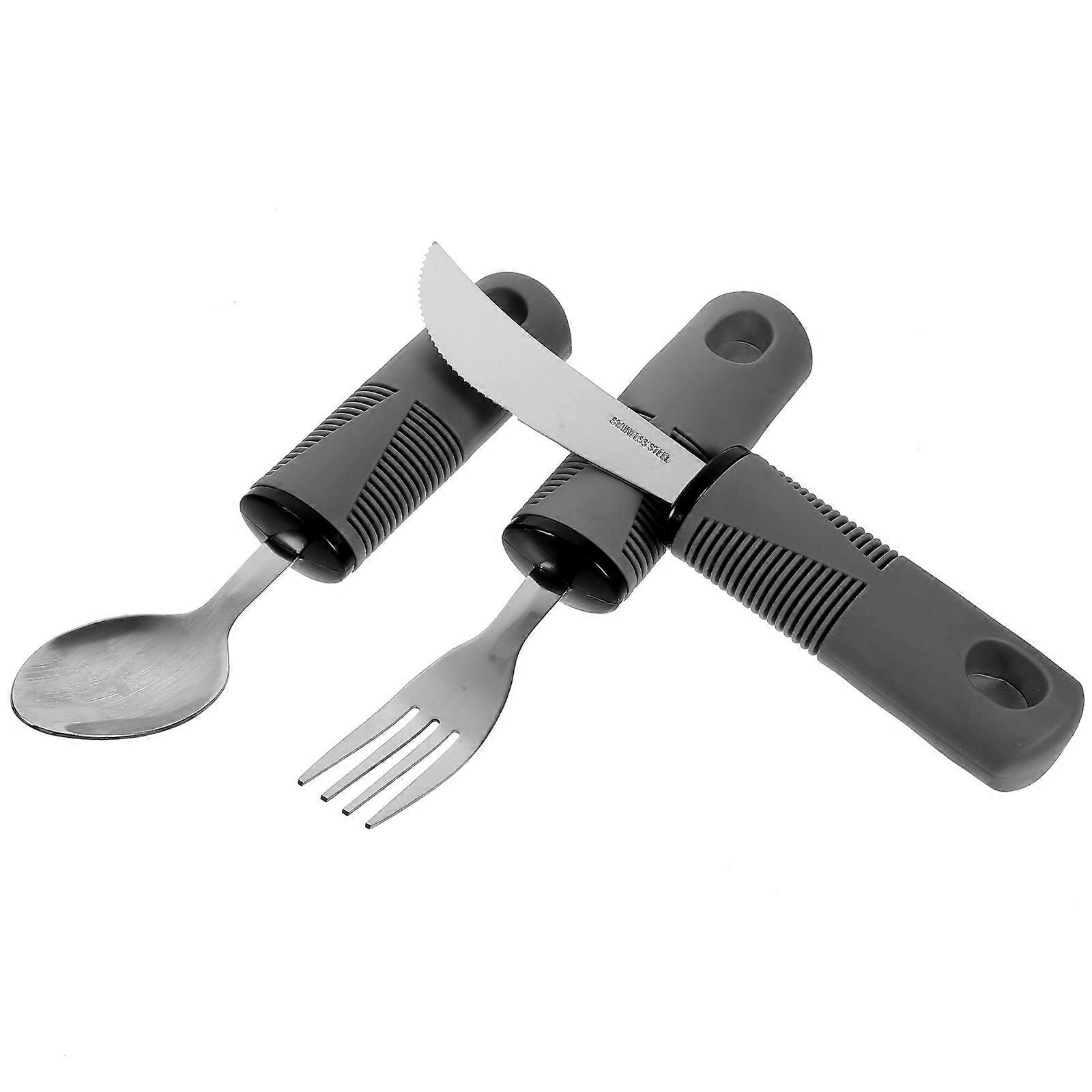 Convenient Adaptive Utensils Set Designed For Disabled And Elderly Use With Tremble Proof Features 1 Set
