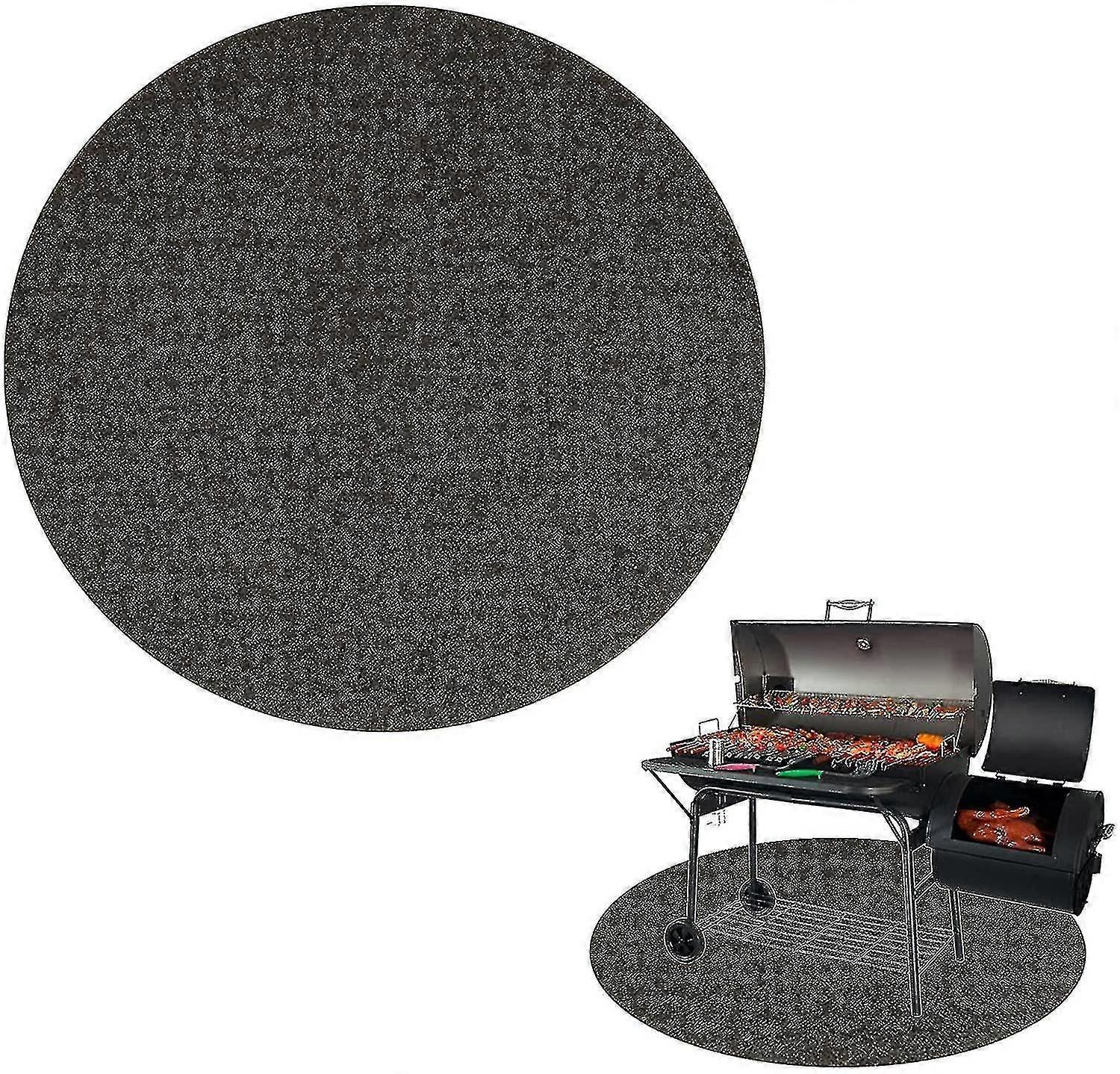 Fire Pit Mat - Round BBQ Grill Splatter Mat, Fireproof Deck Protector Heat Shield