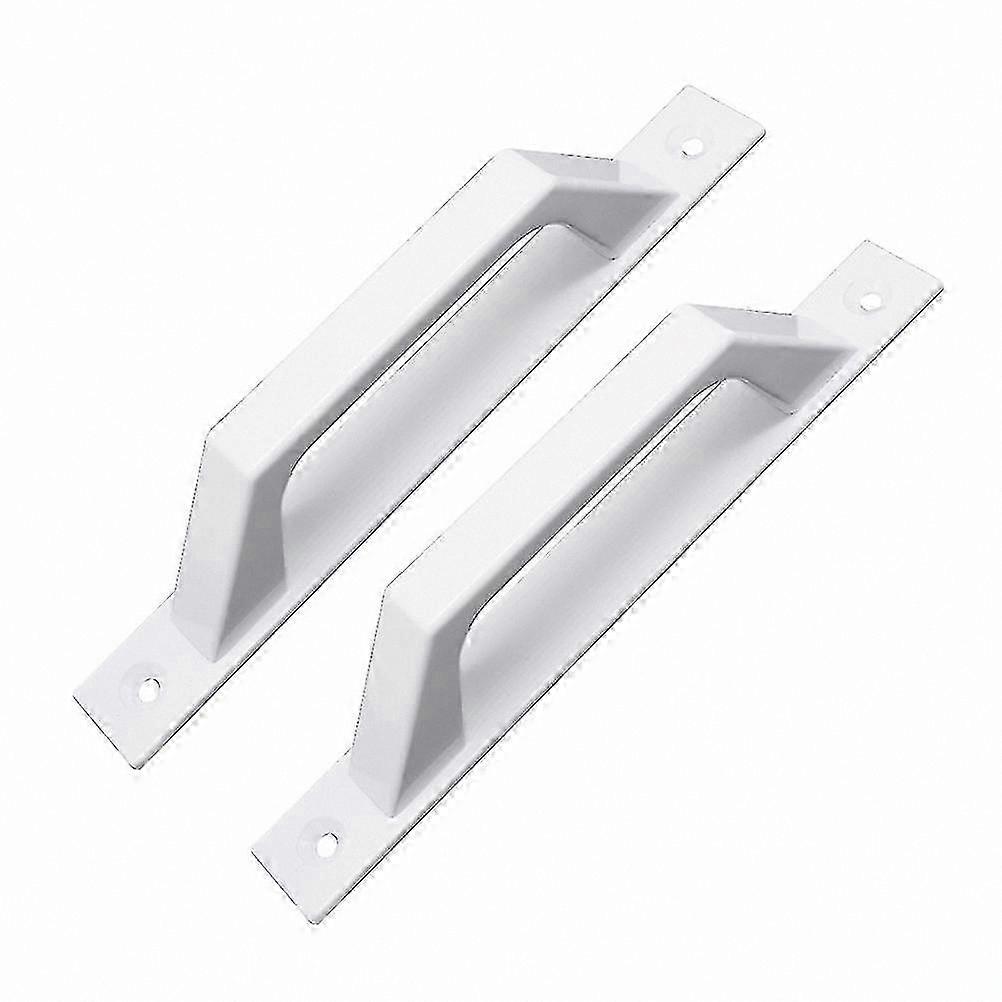 White Aluminum Alloy Cabinet and Gate Pull Handles, 2 Pack,  Industrial Design for Doors and Sheds with Mounting Screws Included