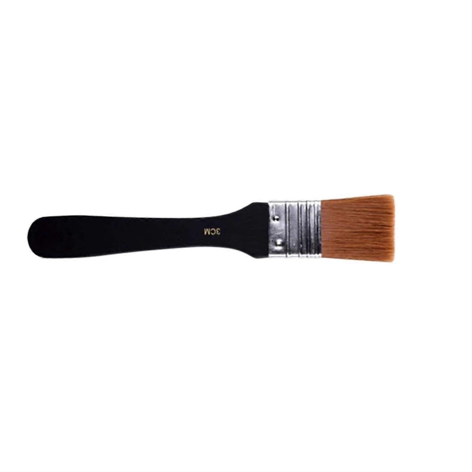 Flat Brush with Wooden Handle 3 cm, Professional Watercolour Brush for Varnishes, Glue, and Gesso Painting Tools