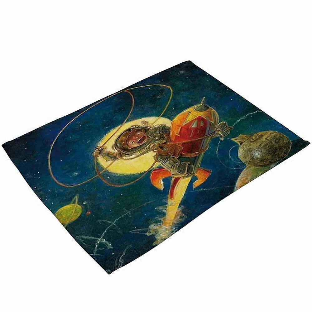 Tovaglietta di lino in cotone con cartone animato delicato ambientale progettato unico (MC0038-9)