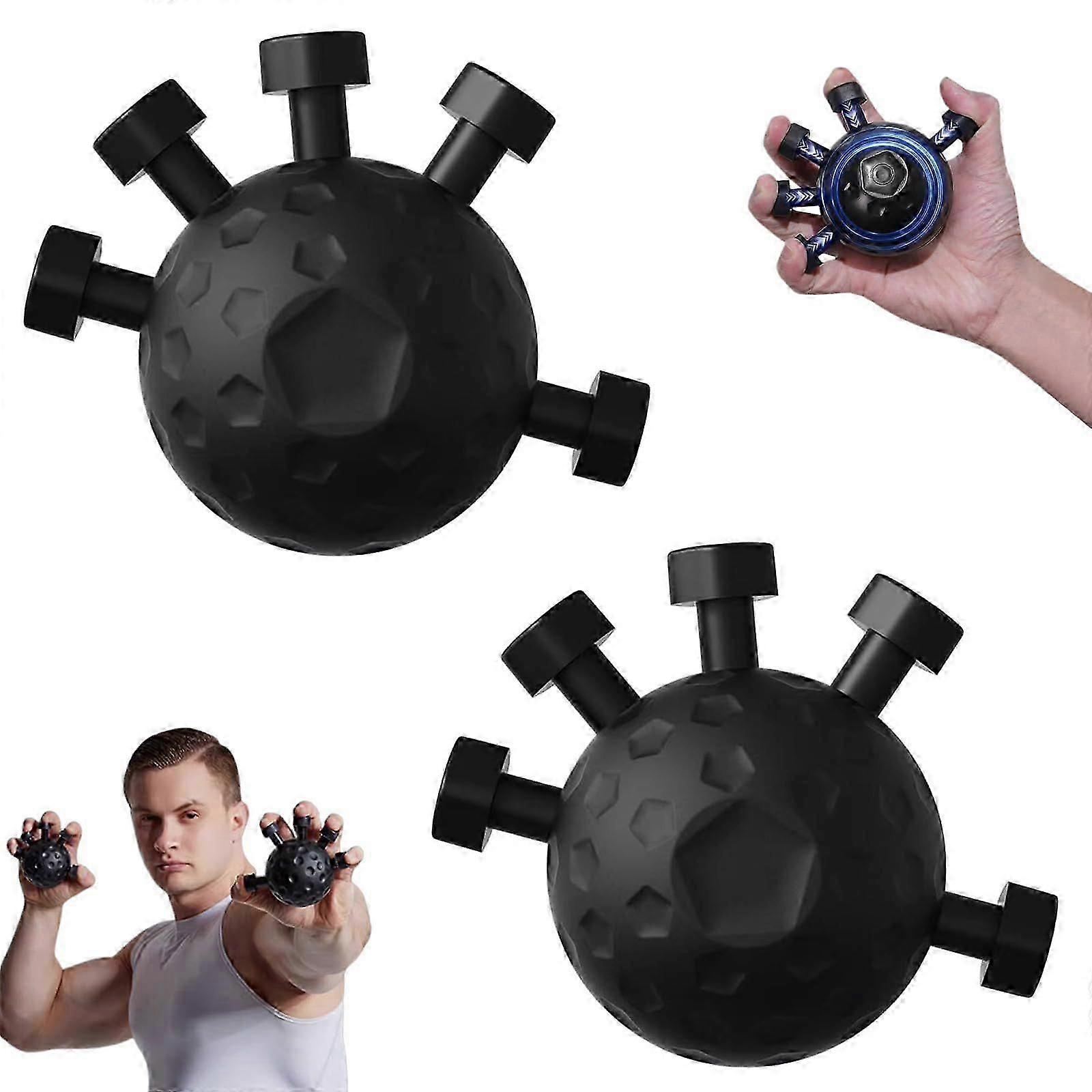 2 Pack Finger Grip Strengthener, Finger Strengthener, Finger Strength Trainer, Powered Gear Power Ball Forearm, Adjustable Hand Grip Strengthener, Gri