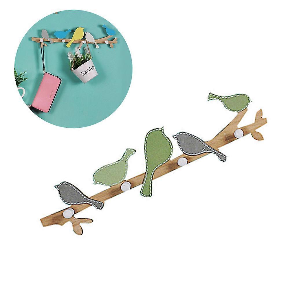 Bird Shape Wall Hooks For Coats By Wooden Design For Indoor Use In Green Material 1Pack