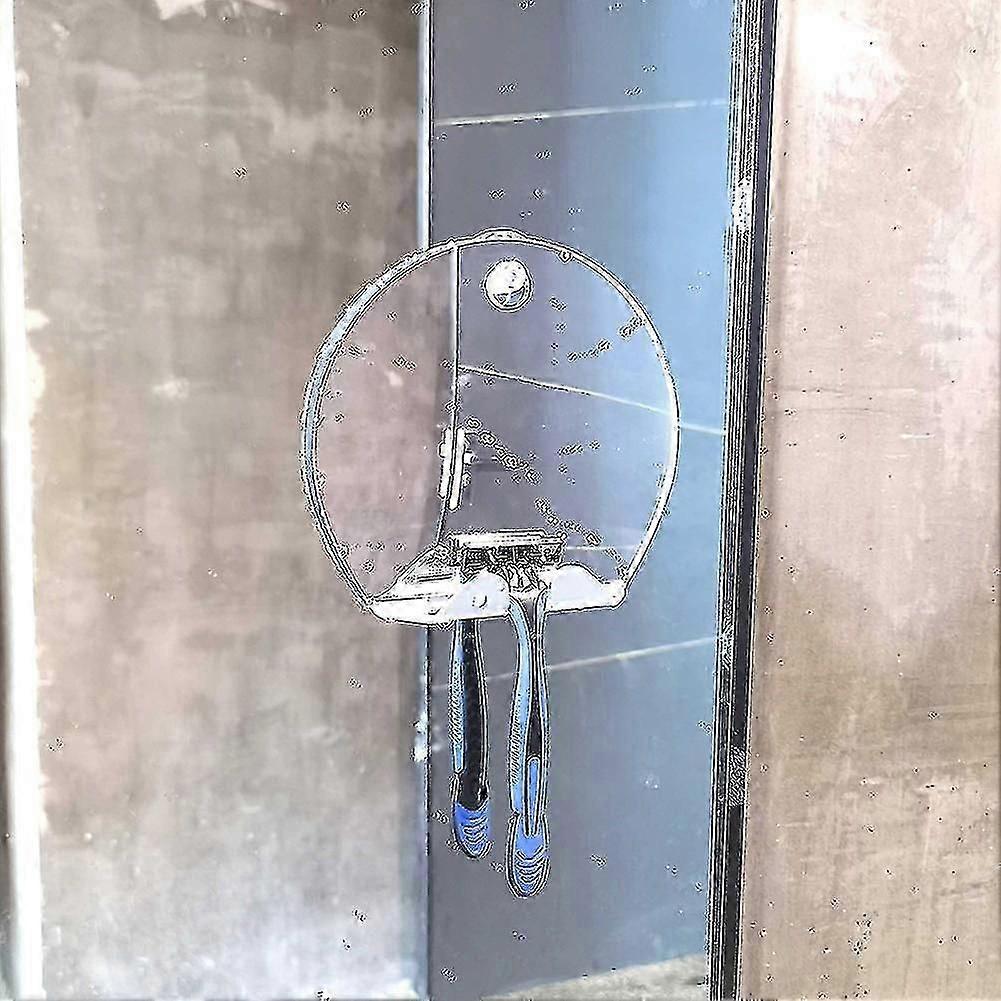 Shower Mirror For Shaving Strong Suction Cup Razor Holder 360 Degree Rotation Shower Shaving Mirror Fog Free Mirror