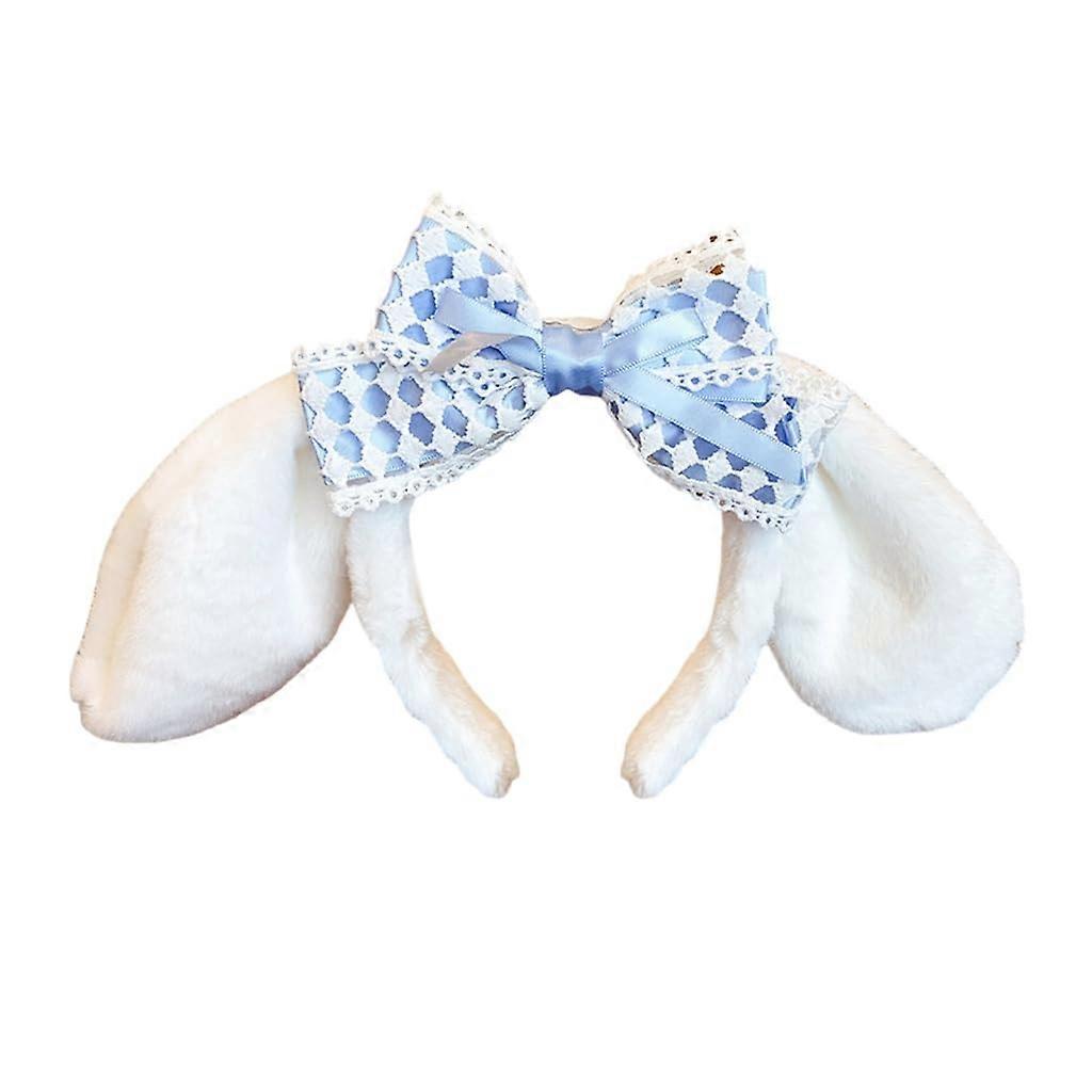Trendy Lace Bows Hair Accessory with Plush Ears for Casual or Party Styles, Soft and Comfortable Headwear