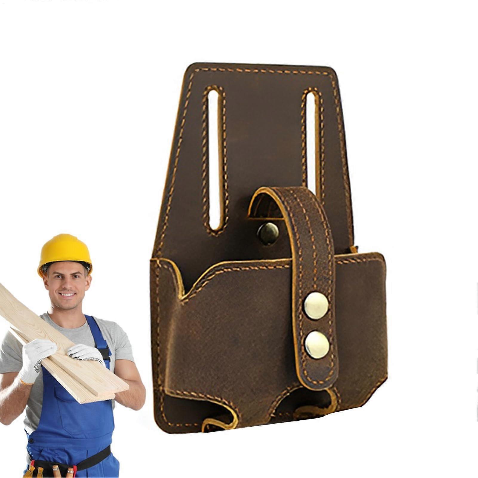 Measuring Tape Holder for Belt, Leather Tape Holster for Carpenter Tools, Durable Belt Attachment for Measuring Tape Storage