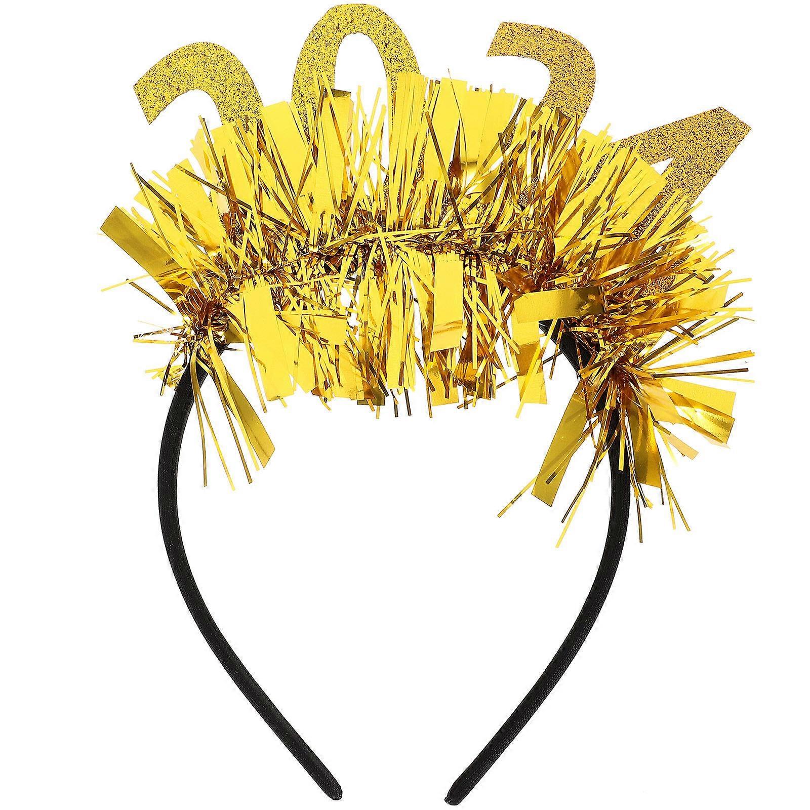 5Pack 2024 New Year Headband Glitter Photo Props For New Year Parties