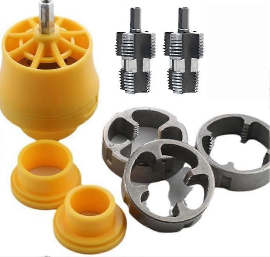 PVC Pipe Threading Tool For Electric Drill, Die Set 1/2 Inch, 3/4 Inch, 1 Inch - Effortless Threading