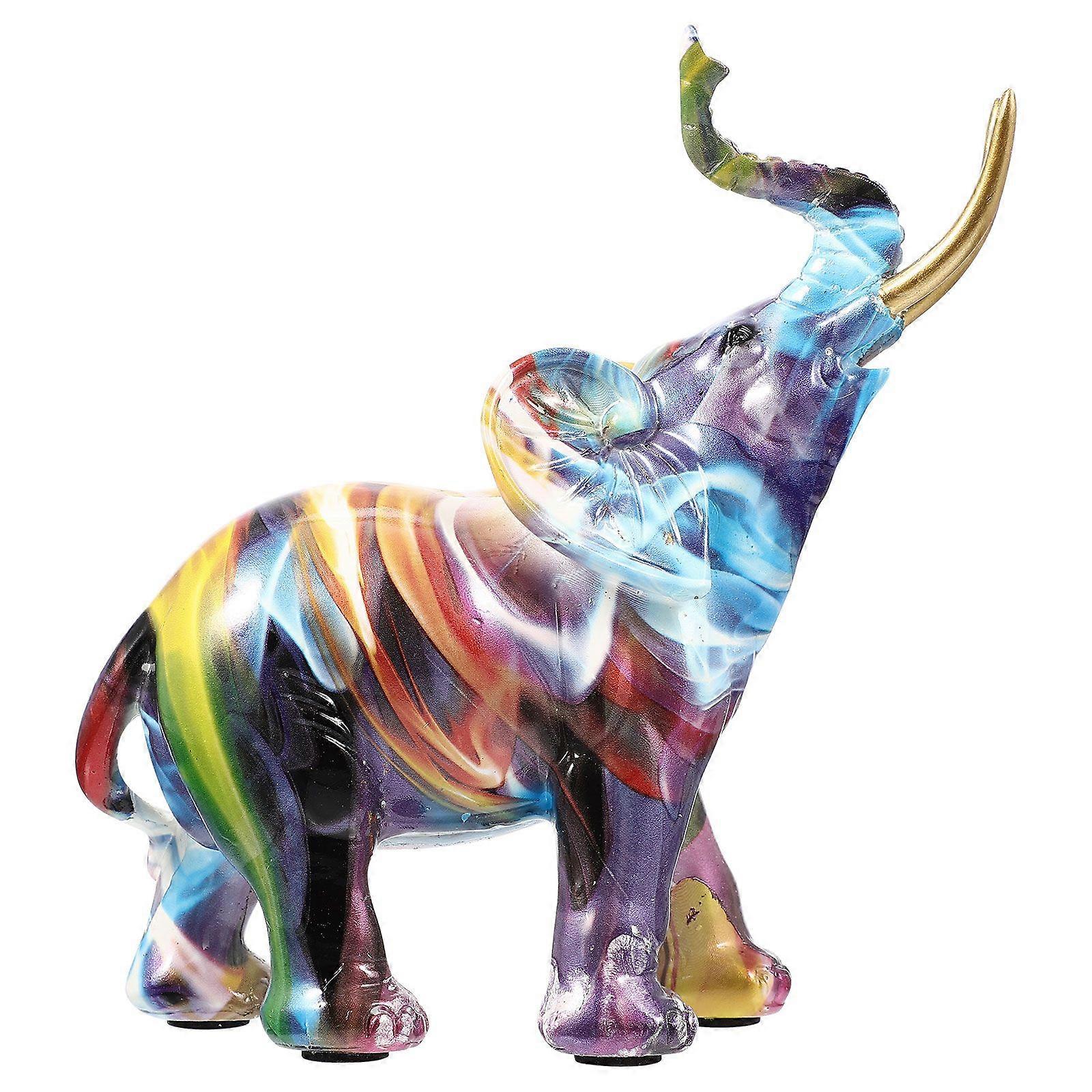 Resin Craft Elephant Statue Adornment European Style Elephant Figure Decor