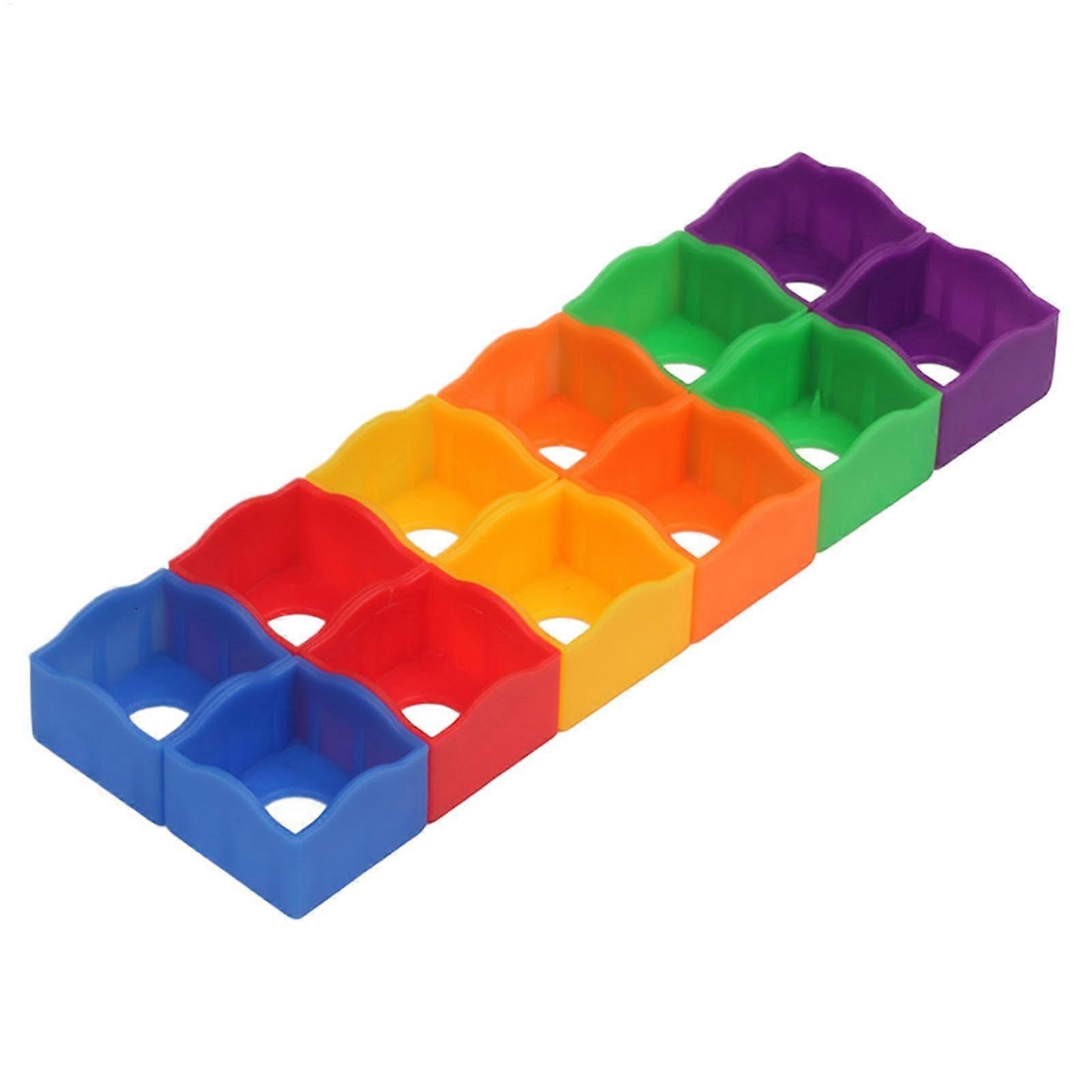Multi-Color Pool Chalk Holder Case, 12 Pack Durable Chalk Organizers with Powder Cap for Professional Billiard Players