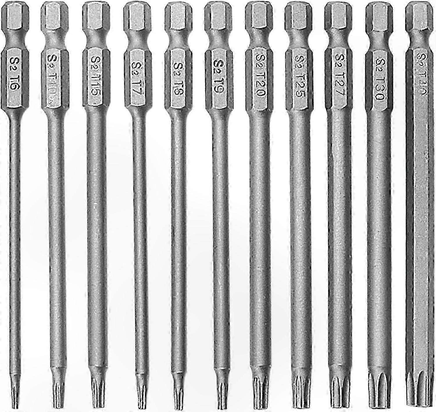 11pcs Long Torx Bit Set T6-T40 100mm, 1/