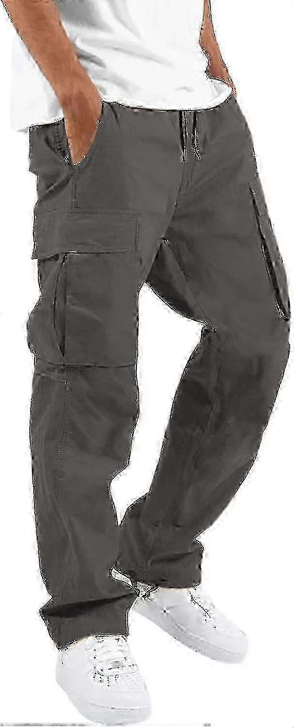 Relaxed Fit Tactical Pants with Elastic Waist for Hiking & Travel - Model JA Casual Work Trousers with Drawstring Comfort